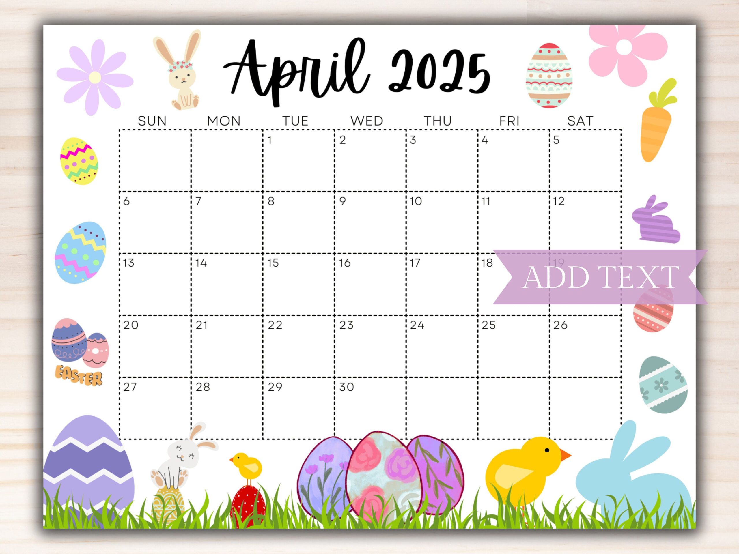 April 2025 Printable Calendar with Holidays | Printable Calendars - Vrijdag 19 April 2025