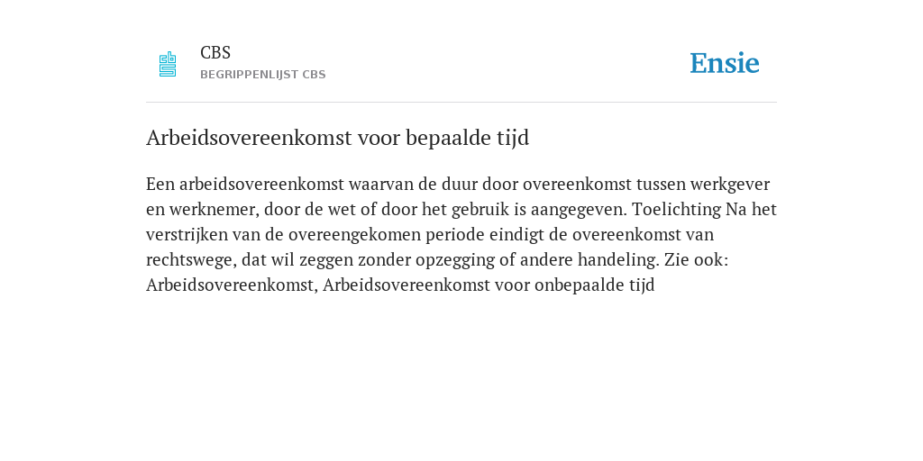 Arbeidsovereenkomst voor bepaalde tijd - de betekenis volgens CBS - Arbeidsovereenkomst Voor Bepaalde Tijd Voorbeeld