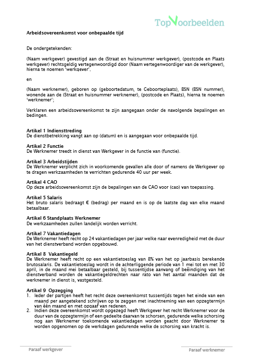 Arbeidsovereenkomsten - Arbeidsovereenkomst Eindigt Op Of Per