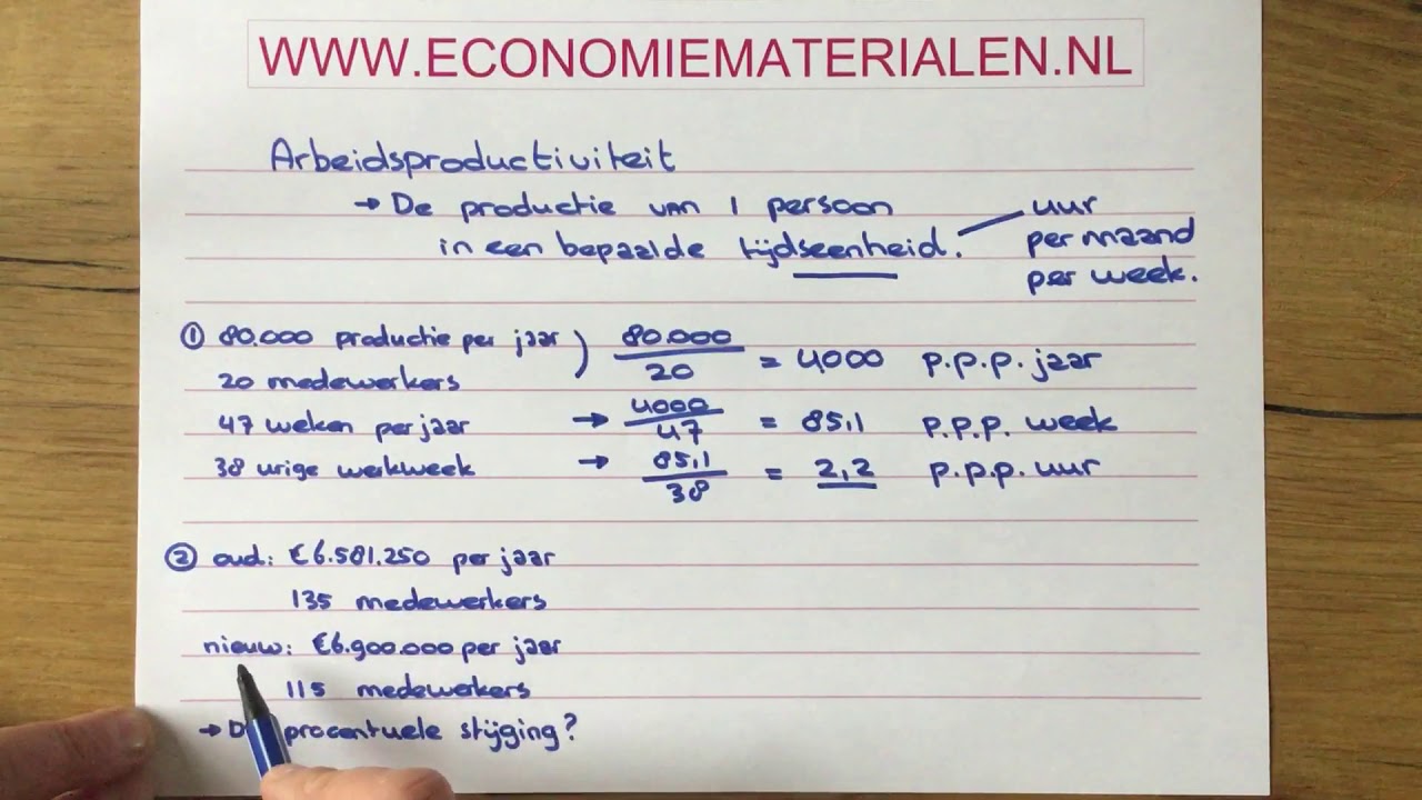 Arbeidsproductiviteit berekenen (economiematerialen) - YouTube - Hoe Bereken Je De Arbeidsproductiviteit