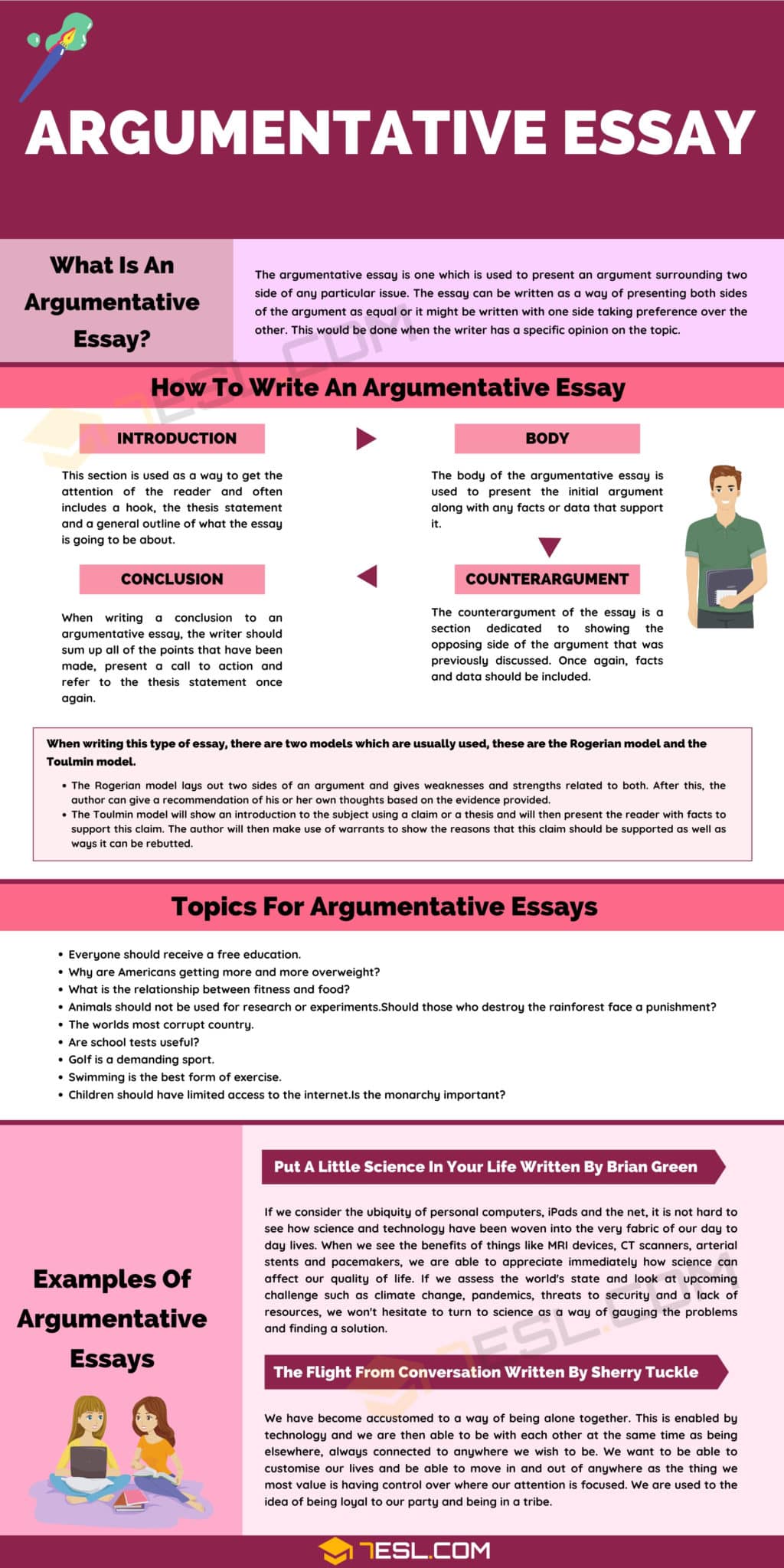 Argumentative Essay: Definition, Outline and Examples • 7ESL - How To Write Argumentative Paper