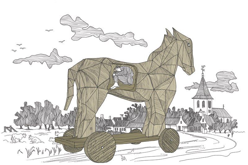 Artist: Jedi Noordegraaf Paard van Troje | Paarden, Symbolen - Dit Volk Verstopte Zich In Het Paard Van Troje