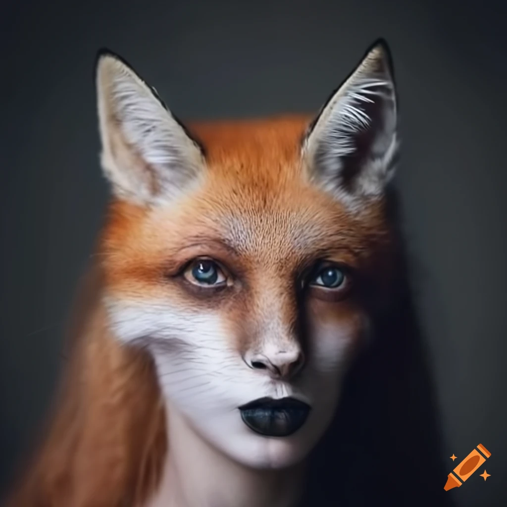 Artwork of a half fox half lady on Craiyon - Fabeldier Half Adelaar Half Leeuw