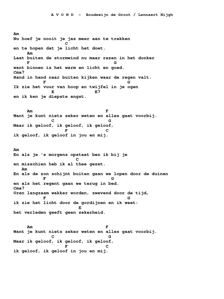 Avond Boudewijn de Groot | PDF - Meneer De President Boudewijn De Groot Tekst