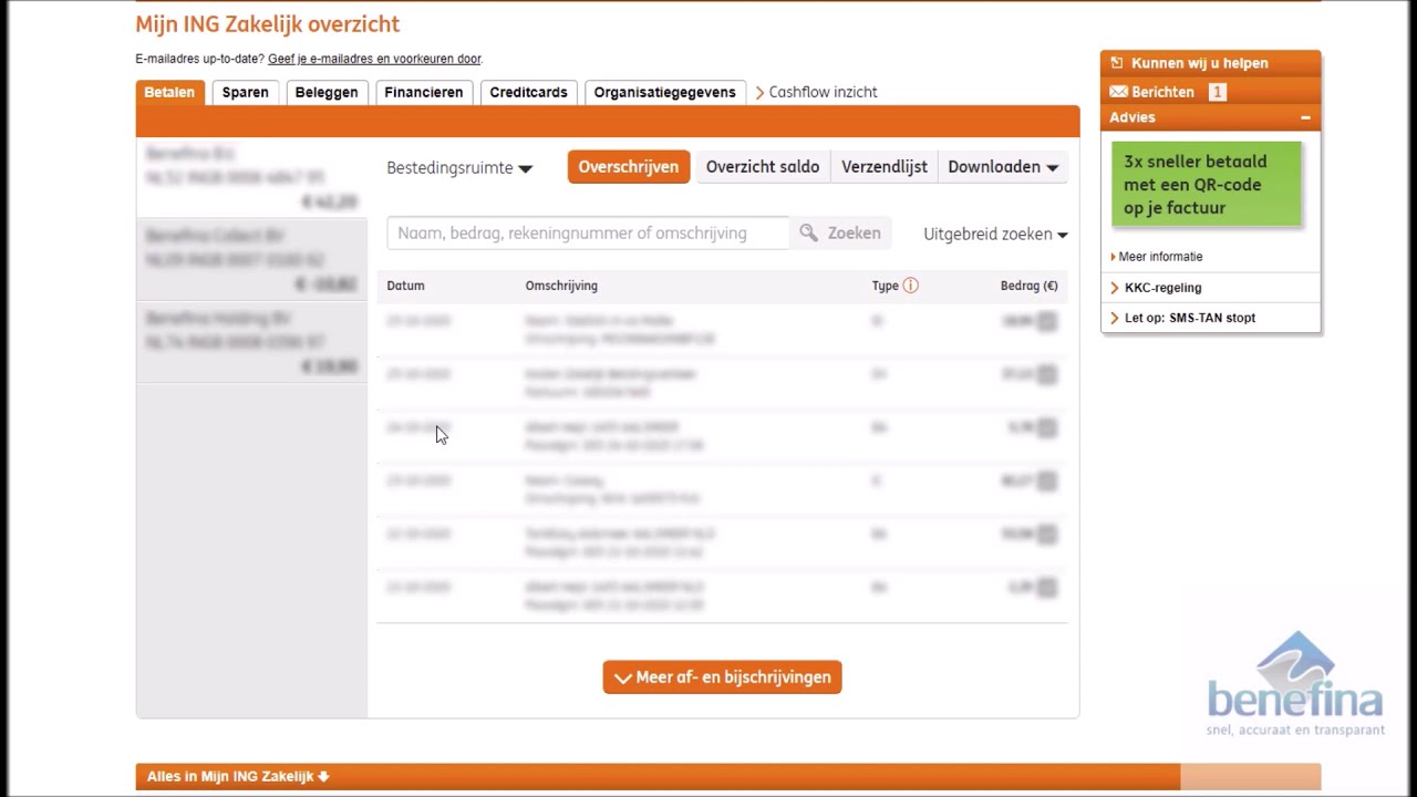 Bankafschriften in PDF downloaden bij ING Zakelijk - YouTube - Magneetstrip Ing Pas Werkt Niet