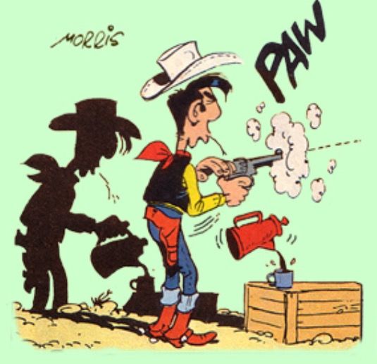 Bd Comics, Cartoons Comics, Funny Comics, Bd Lucky Luke, Cartoon - Welk Stripfiguur Kan Sneller Schieten Dan Zijn Schaduw
