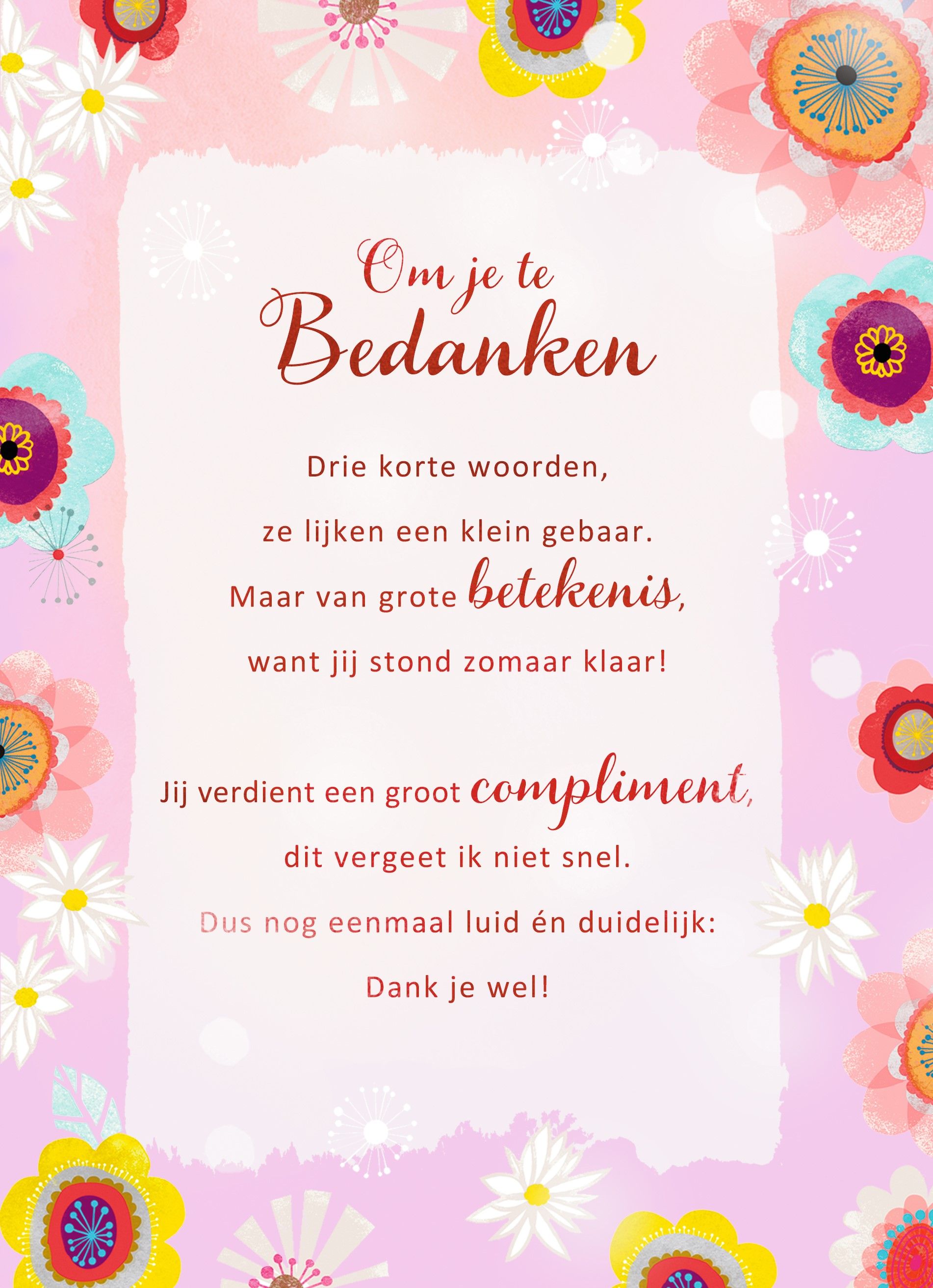 Bedankkaart Groot compliment More than words | Hallmark | Foto, Concierto - Bedankt Voor Het Fijne Gesprek