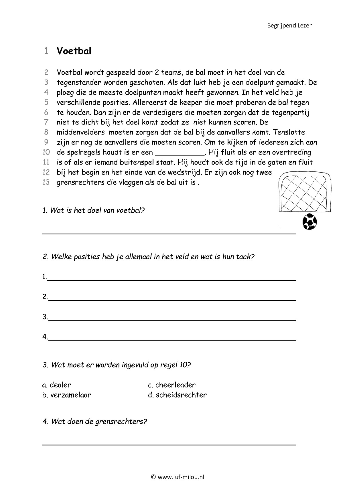 Begrijpend Lezen 6 – Juf Milou Webshop - Begrijpend Lezen Werkbladen Groep 5
