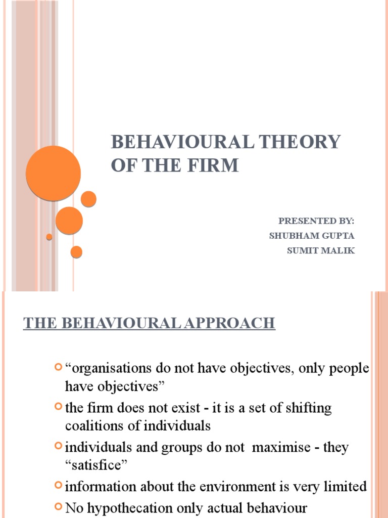 Behavioural Theory Of The Firm
