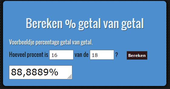 Percentage Van Een Getal Berekenen