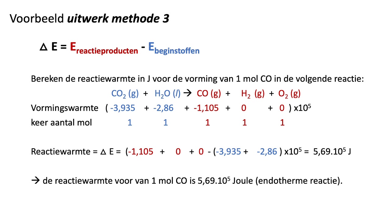 Berekening reactiewarmte, scheikunde havo/vwo - YouTube - Reactiewarmte Berekenen Met Vormingswarmte Scheikunde