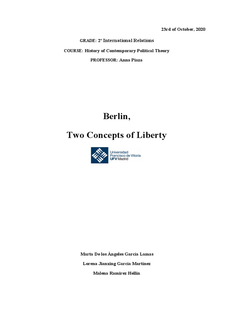 Two Concepts Of Liberty Berlin