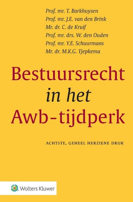 Bestuursrecht In Het Awb-tijdperk Pdf