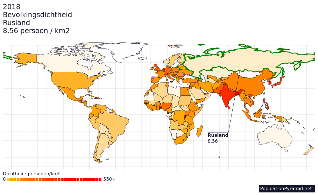 Bevolkingsdichtheid Rusland 2018 - Hoeveel Inwoners Heeft Europa Zonder Rusland