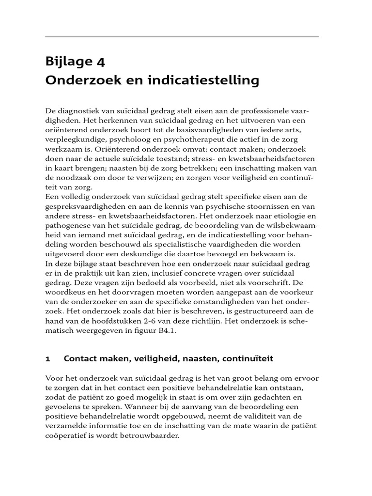 Multidisciplinaire Richtlijn Diagnostiek En Behandeling Van Suïcidaal Gedrag