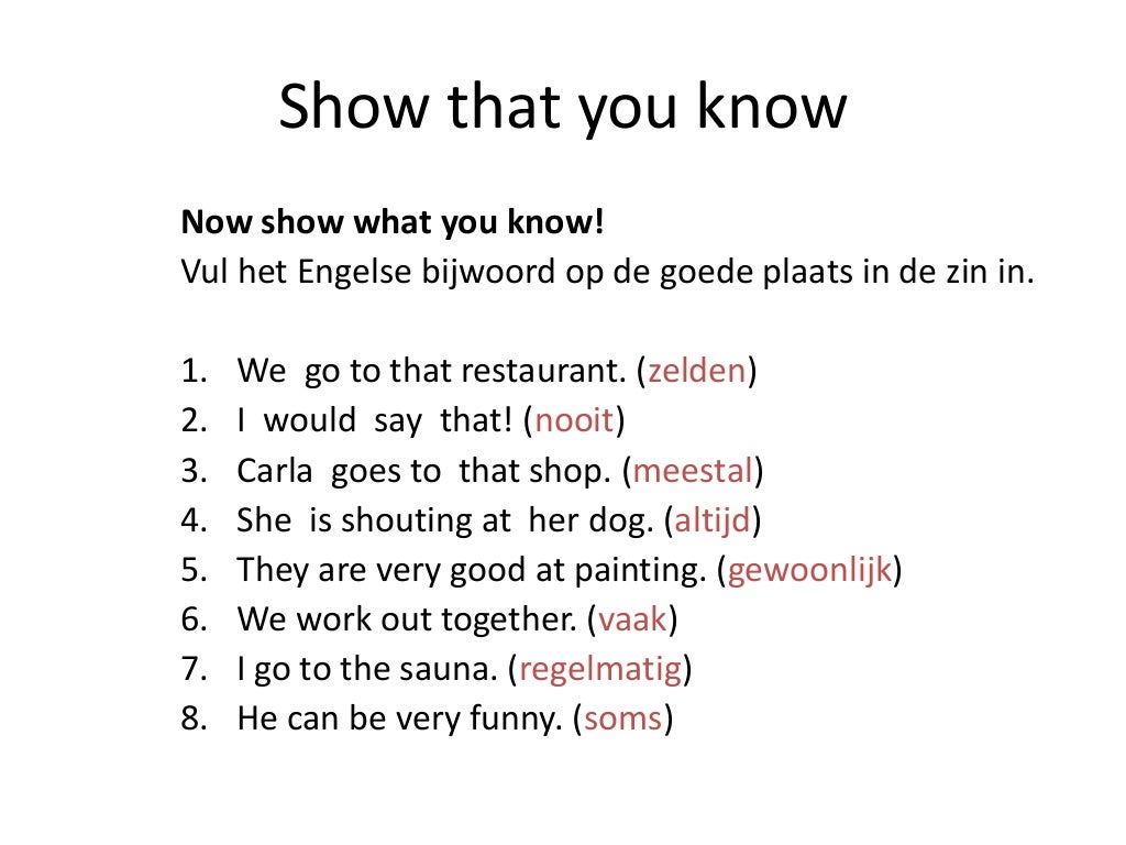 Bijwoorden van tijd - Waar Zegt Een Bijwoord Iets Over