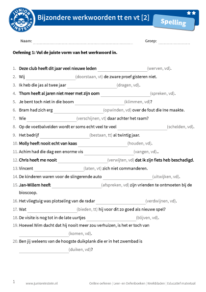 Bijzondere werkwoorden tegenwoordige tijd en verleden tijd [2] - Tegenwoordige Tijd En Verleden Tijd