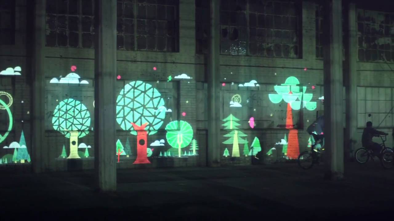 Bikes Make Life Better -- Projection Art - YouTube - Tekening Projecteren Op Muur Met Lamp