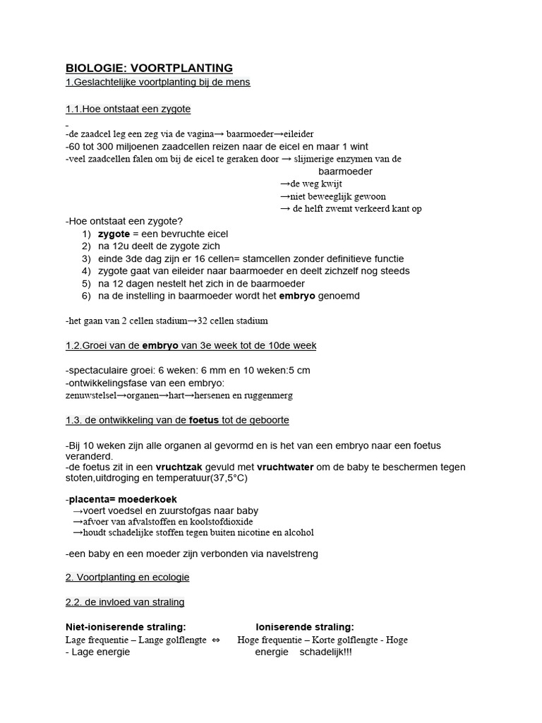 Biologie - Voortplanting | PDF - Voortplanting Van Verwante Dieren 7 Letters