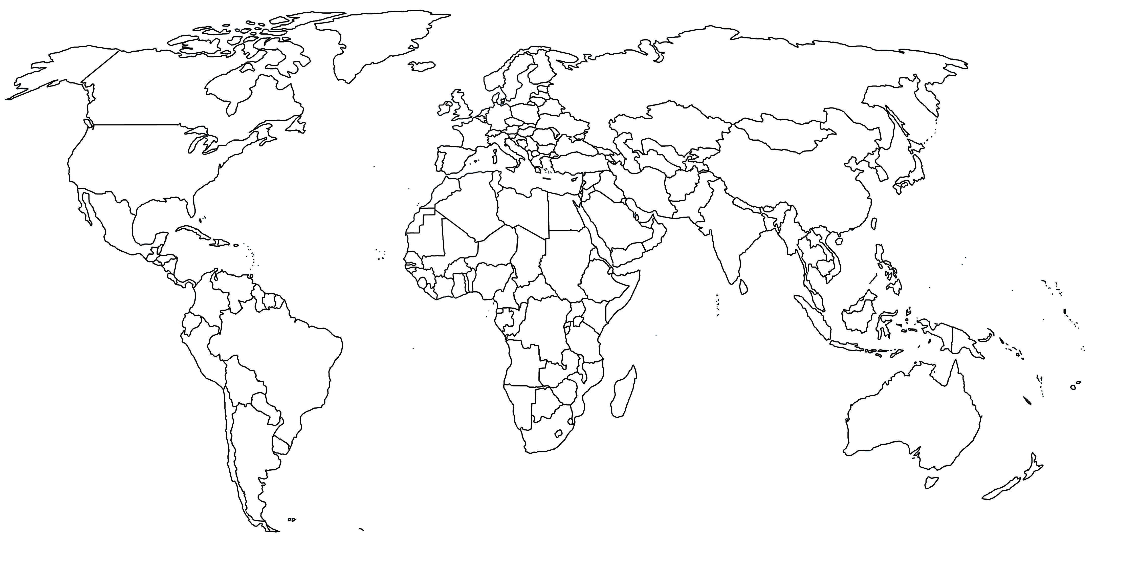 Blank World Map Printable Pdf - Kaart Van De Wereld Met Namen