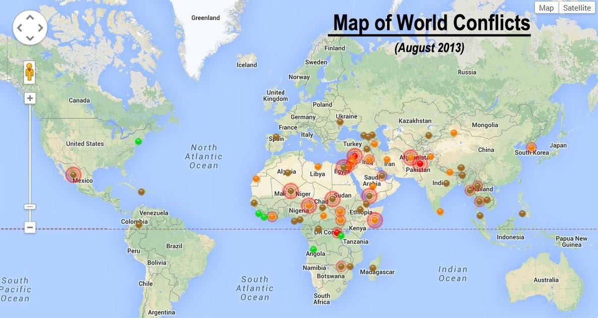 BLOG 28: world conflict map - Gewapende Conflicten In De Wereld
