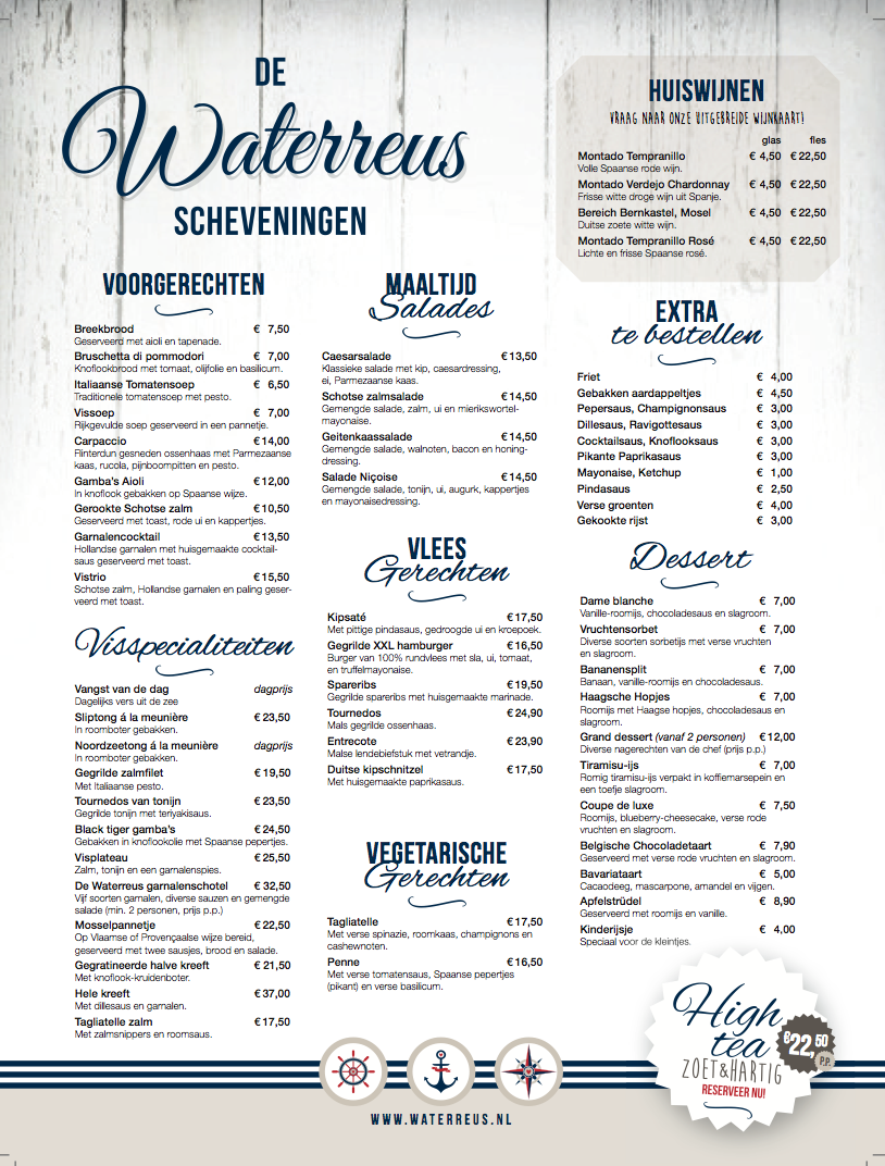 Blue and White Striped Restaurant Menu - Duits Restaurant In De Buurt