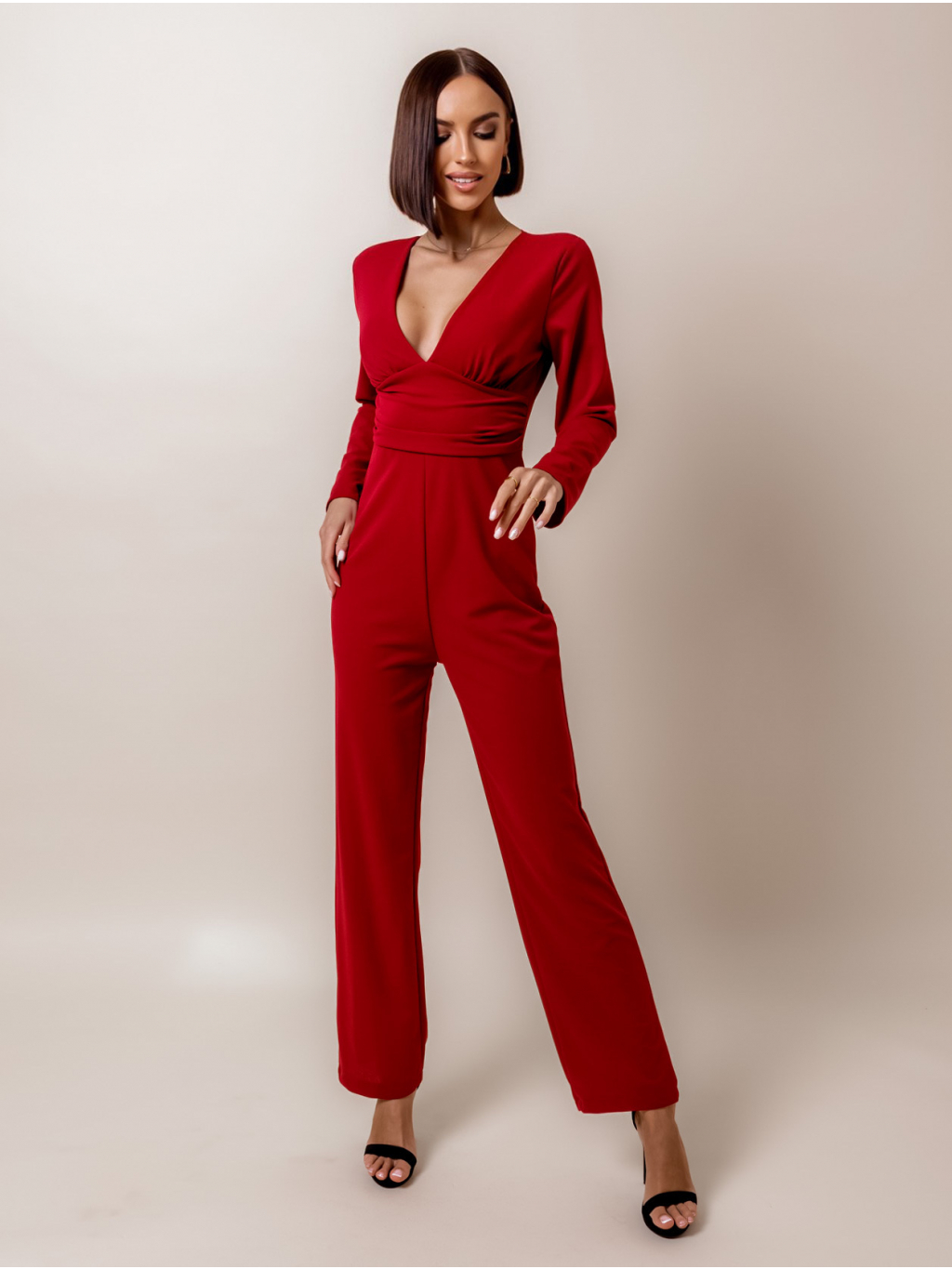 Bordó elegantní overal HARTLEYS s výstřihem do V | Erika Fashion - Overal Natuurkunde 3 Vwo Antwoorden