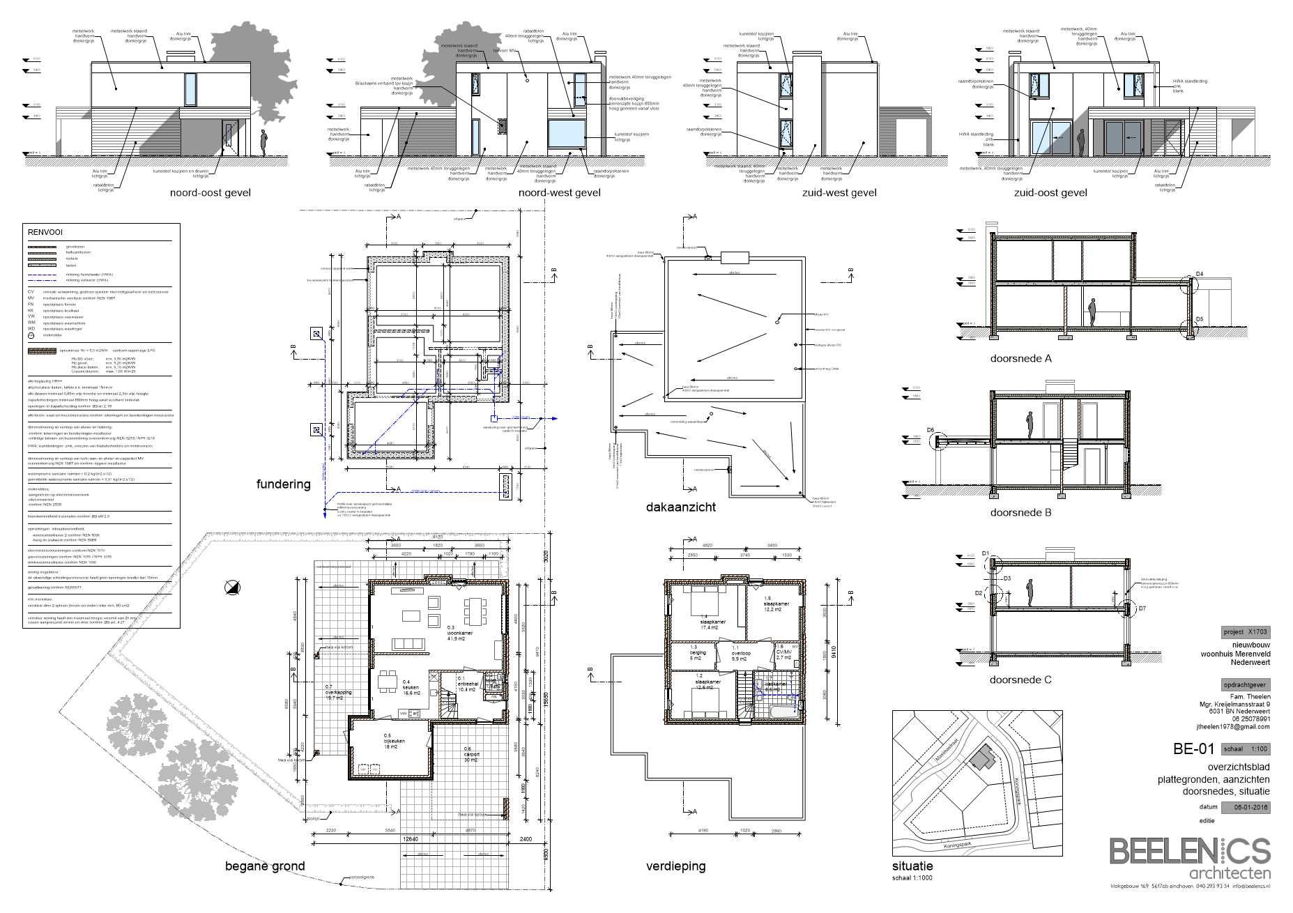 Bouwaanvraagtekening - Nieuwbouw eigentijdse moderne woning in - Hoe Maak Je Een Bouwplan