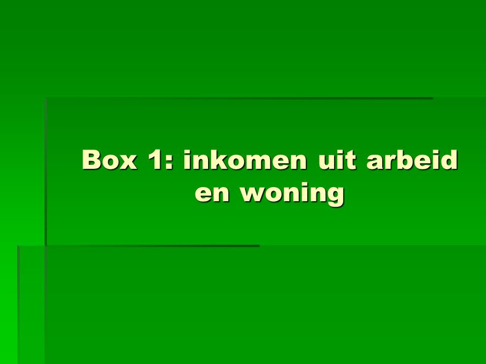 Boxenstelsel. - ppt video online download - Box 1 Werk En Woning