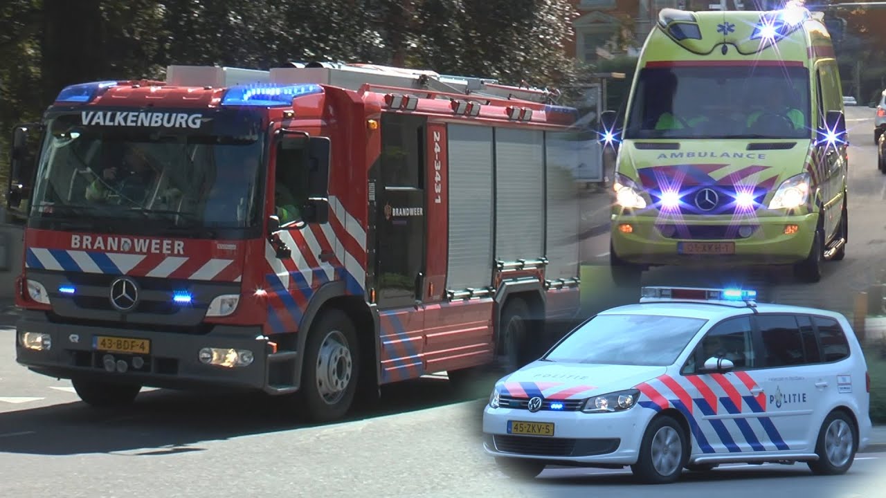 Brandweer met Spoed naar Middelbrand + Politie Rijopleiding - Ambulance - Wanneer Komt Politie Mee Met Ambulance