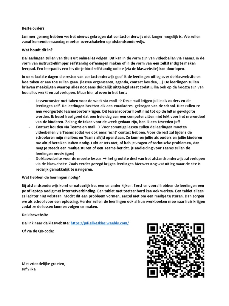 Voorbeeldbrief Ouder Buiten Beschouwing Laten