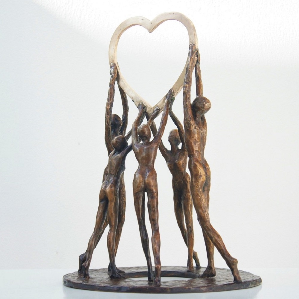 bronzen beeld 'gezin met een zonnig hart' door Diane Timmer - Dier Dat Symbool Staat Voor Noord Amerika