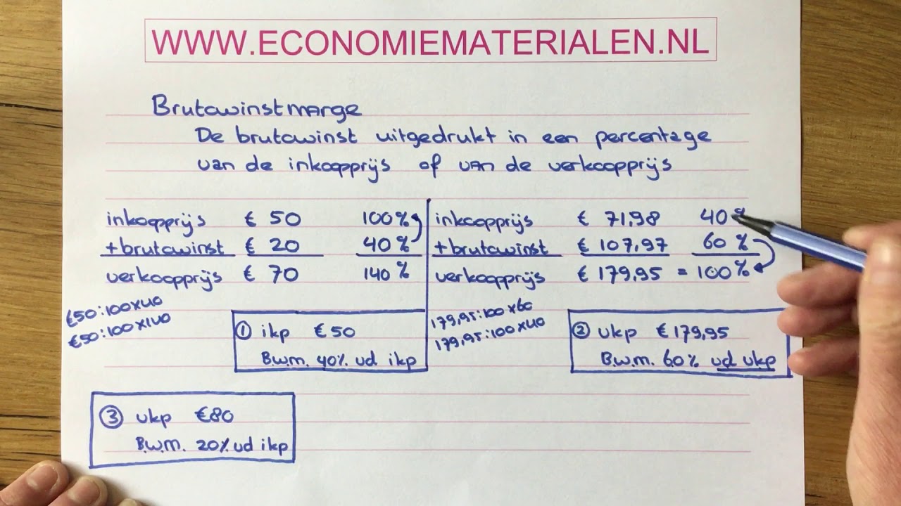 Brutowinstmarge berekenen 1 (economiematerialen) - YouTube - Hoe Bereken Je Je Bruto Jaarinkomen