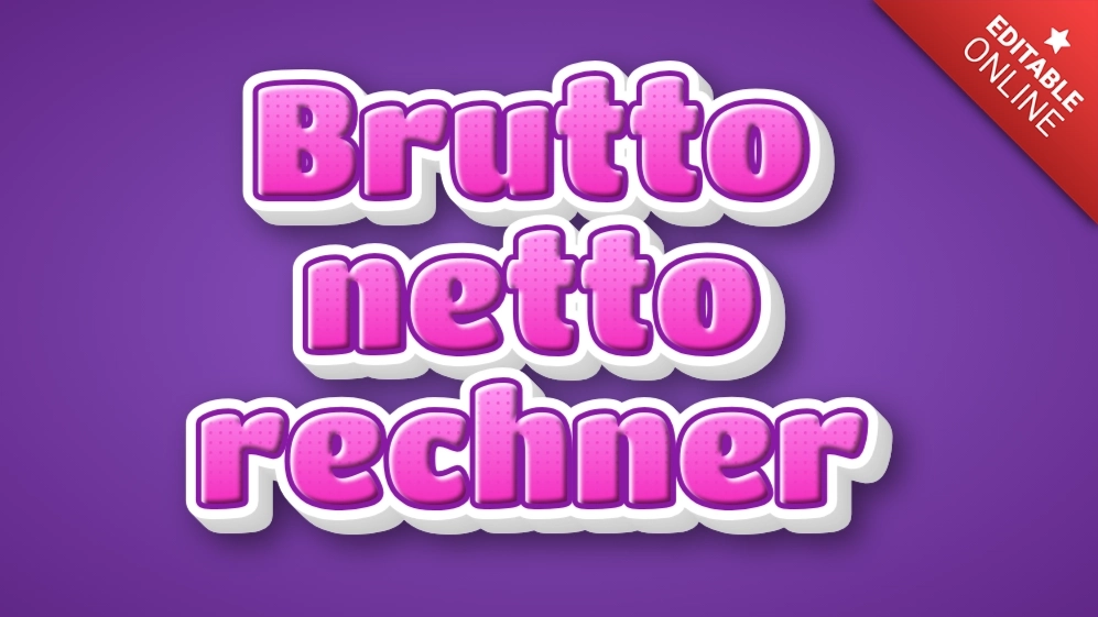 Brutto-netto-rechner | Soft Pink 3D | Text Effect Generator - Netto Contante Waarde Berekenen Tool