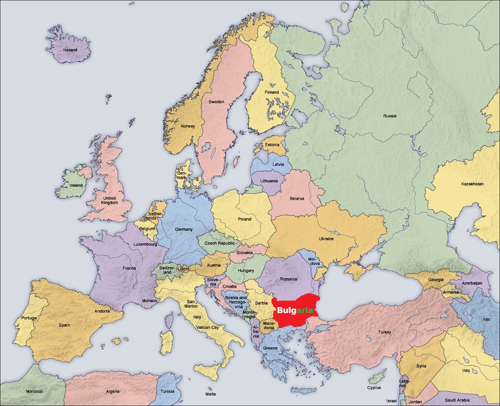 Bulgaria On A Map Of Europe - Hoort Bulgarije Bij De Eu