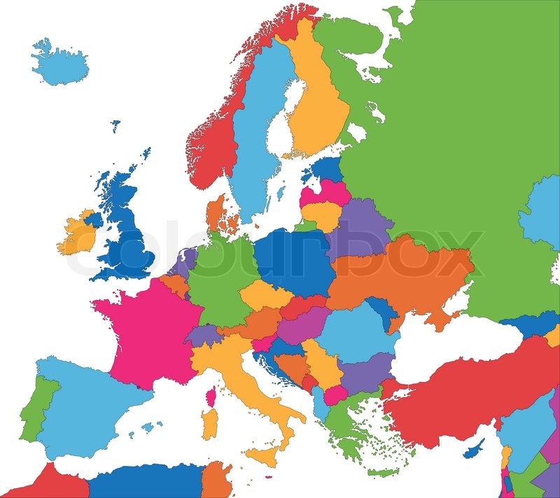 Bunte Europa-Karte | Stock-Vektor | Colourbox - Kaart Europa Landen En Hoofdsteden