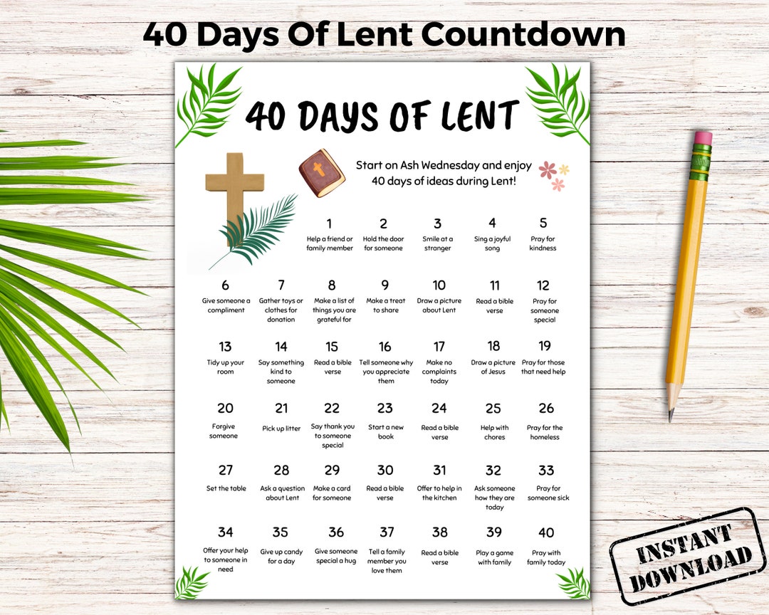 Buy 40 Days Lent Countdown Calendar, 40 Days of Prayer Lent, Kids - Petrus 40 Dagen Kalender