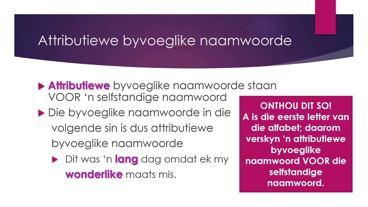 BYVOEGLIKE NAAMWOORDE - YouTube - Wat Is Een Werkwoordelijke Gezegde