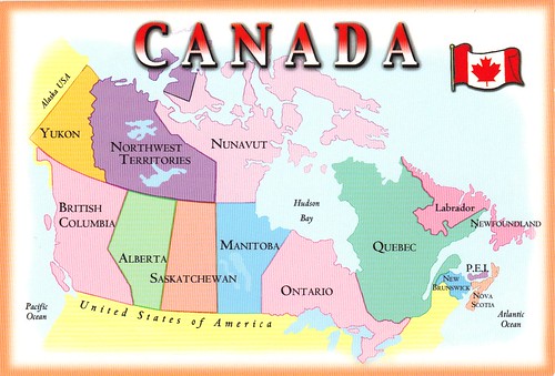 Canada map postcard #2 | Erin | Flickr - Wat Is De Hoofdstad Van Canada