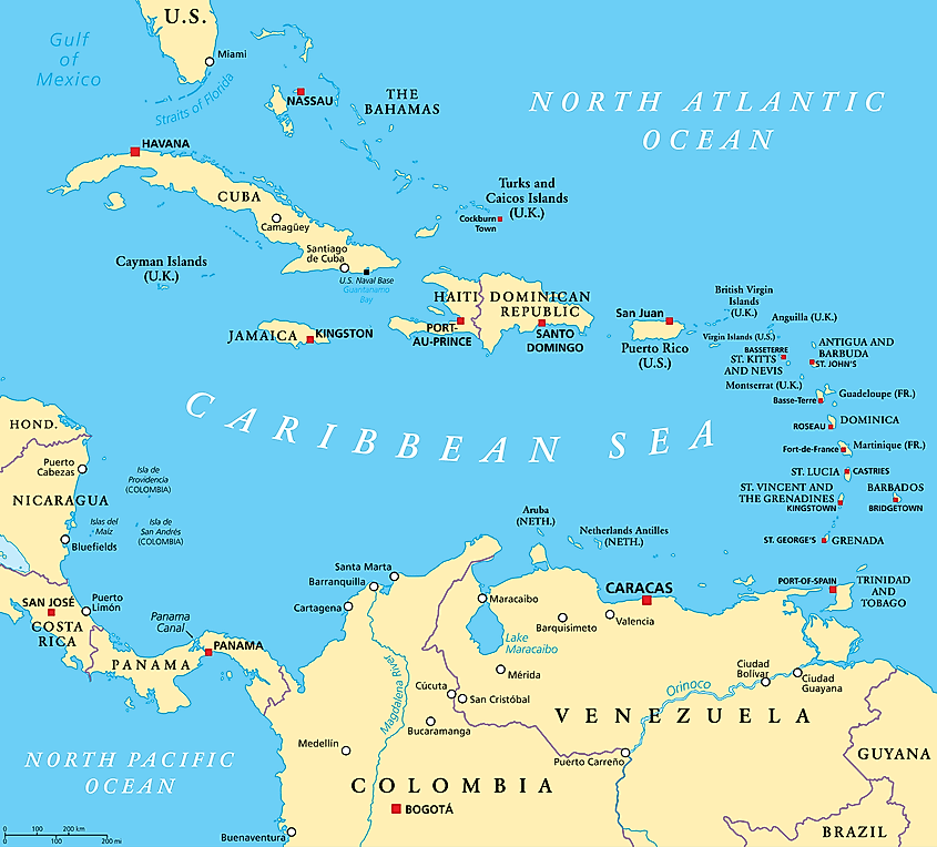 Caribbean Sea - WorldAtlas - Verbinding Caribische Zee En Grote Oceaan