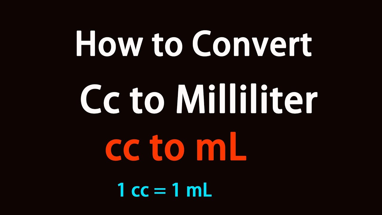 Hoeveel Cc Is 1 Ml