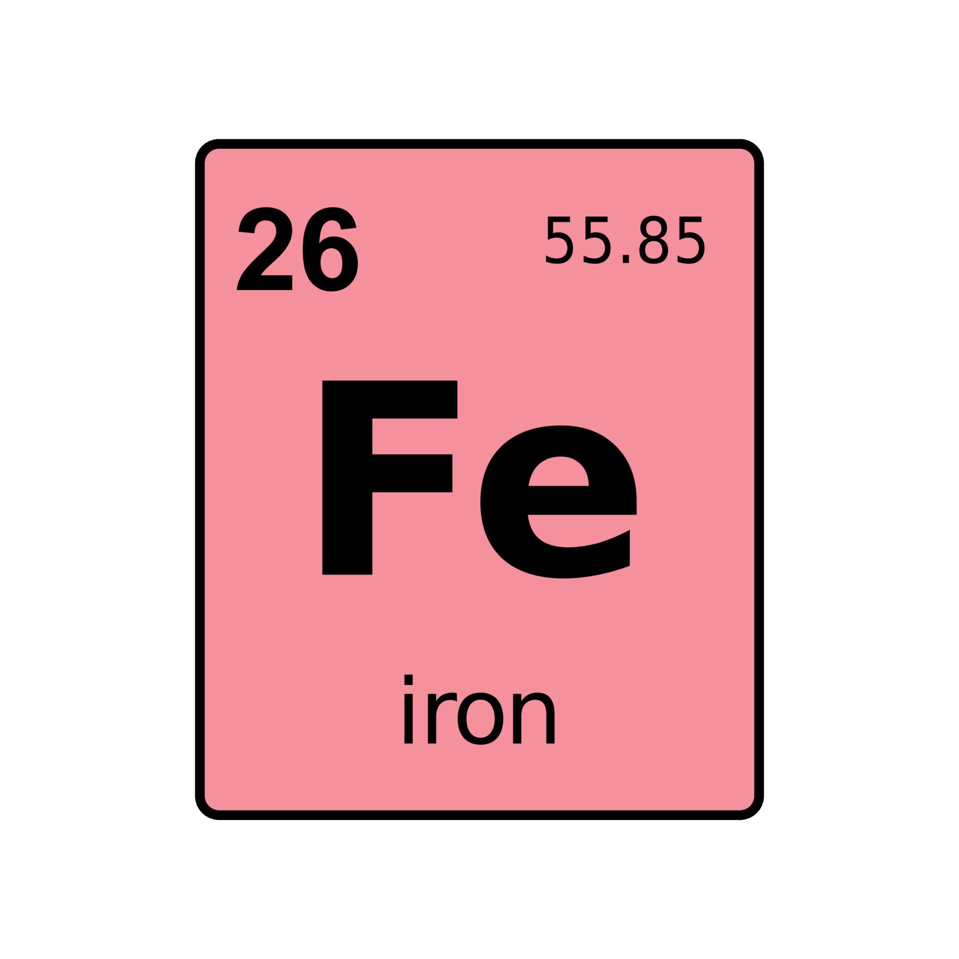 Chemical Element Fe Iron Symbol on Pink Square Sign - Naar Welke Wetenschapper Is Een Scheikundig Element Vernoemd