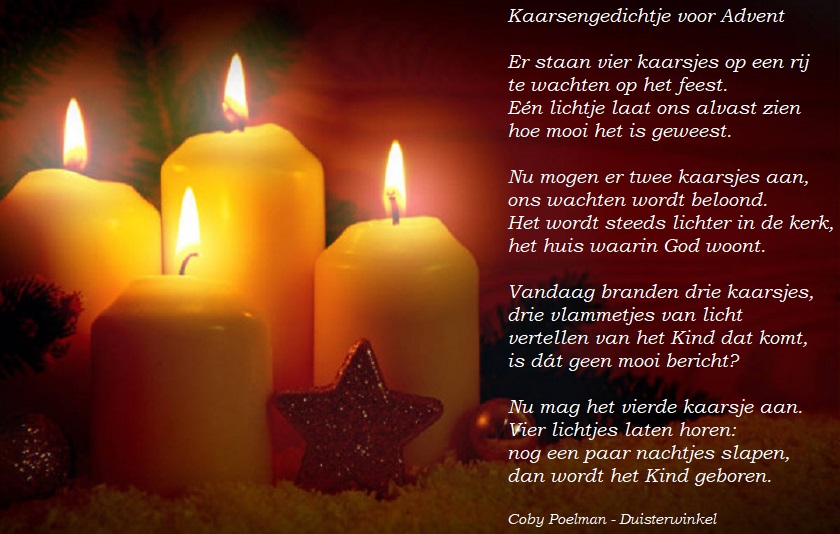 Christelijke feestdagen, gedichten en verhalen: Kaarsengedichtje voor - Kaars Met Tekst Kerst