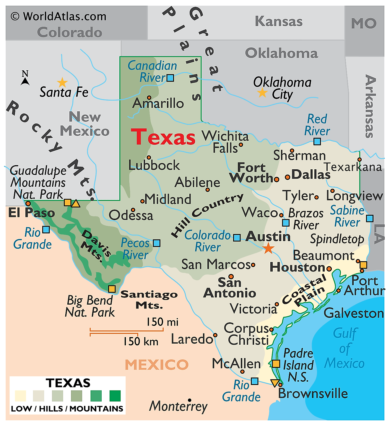 City Map Of Texas By Regions - Map - Texas Instruments 84 Plus Ce-t