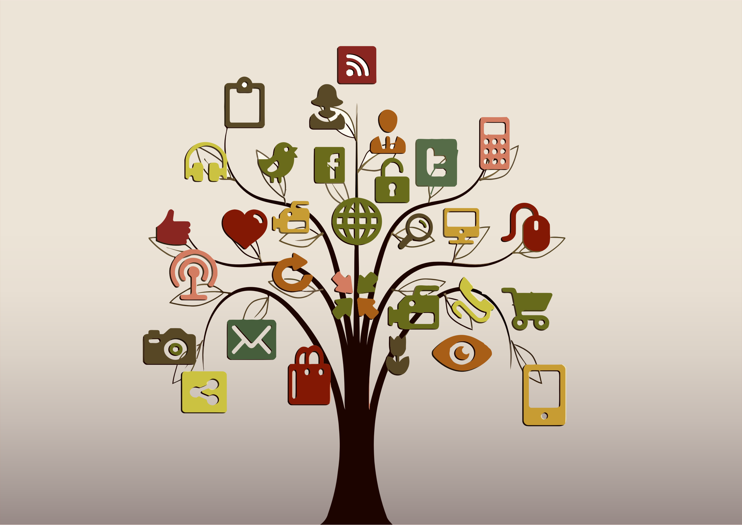 Clipart - Social Media Tree - Social Media Strategie Voorbeeld Pdf