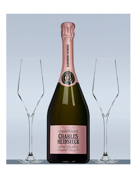 Coffret Champagne et 2 flûtes - Champagne Rosé Charles Heidsieck - And So On And So On