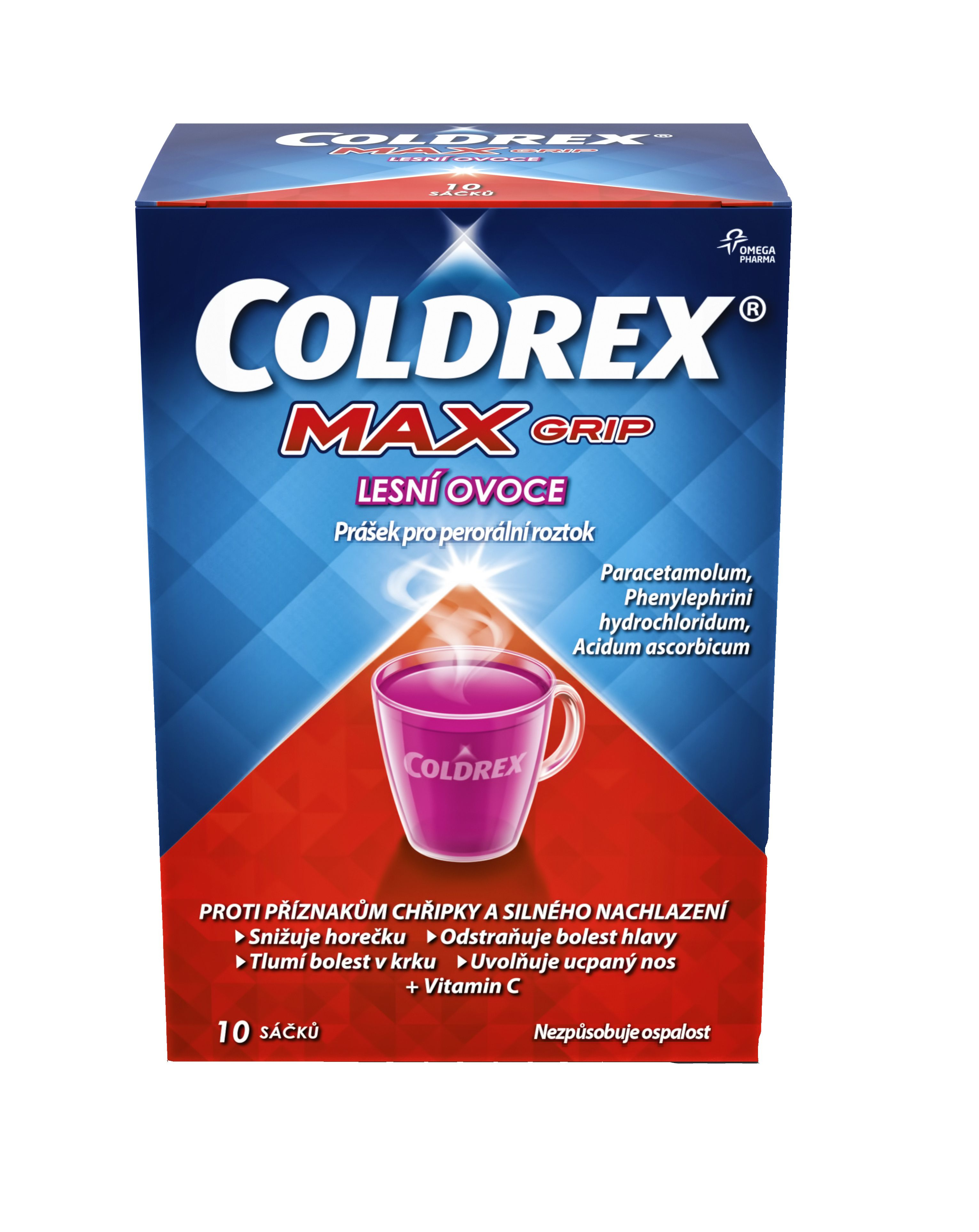 Coldrex MaxGrip Lesní ovoce 10 sáčků - Coldrex Neusspray 3 In 1