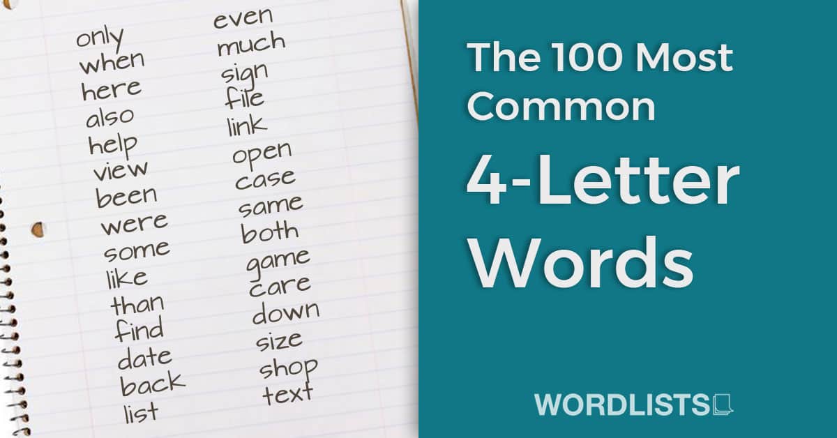 Common 4 Letter Words - Krant Bij De Buren 4 Letters