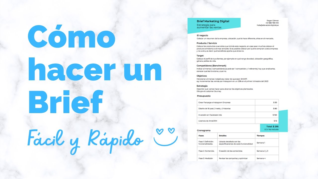 Cómo hacer un Brief Paso a Paso - Plantilla Word - YouTube - Het Brief Of De Brief