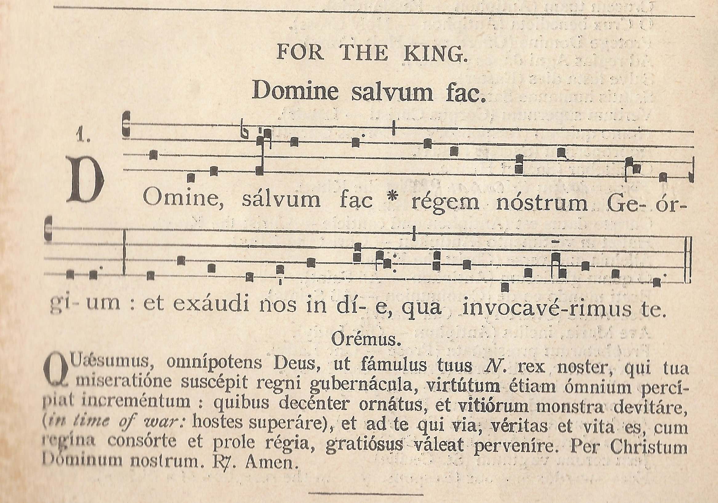Domine Salvum Fac Regem Nostrum